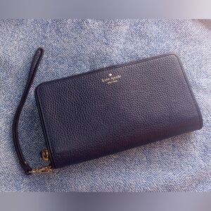 Kate Spade Cobalt Blue Pebbled Leather Wristlet